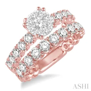 1 3/4 Ctw Diamond Lovebright Wedding Set