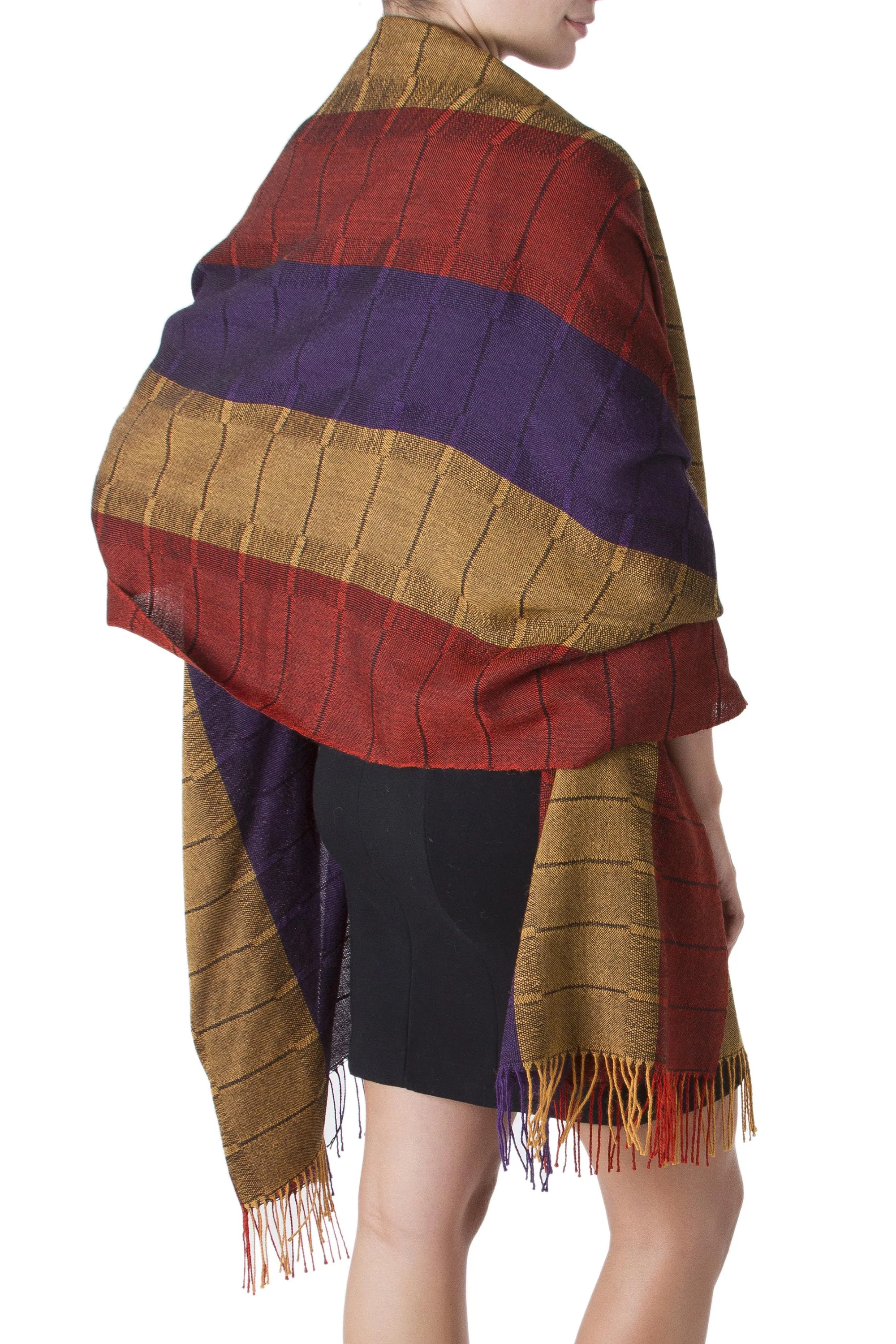 100% alpaca shawl - Dahlias of Tarma | NOVICA