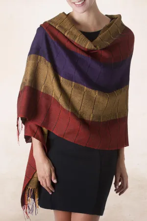 100% alpaca shawl - Dahlias of Tarma | NOVICA