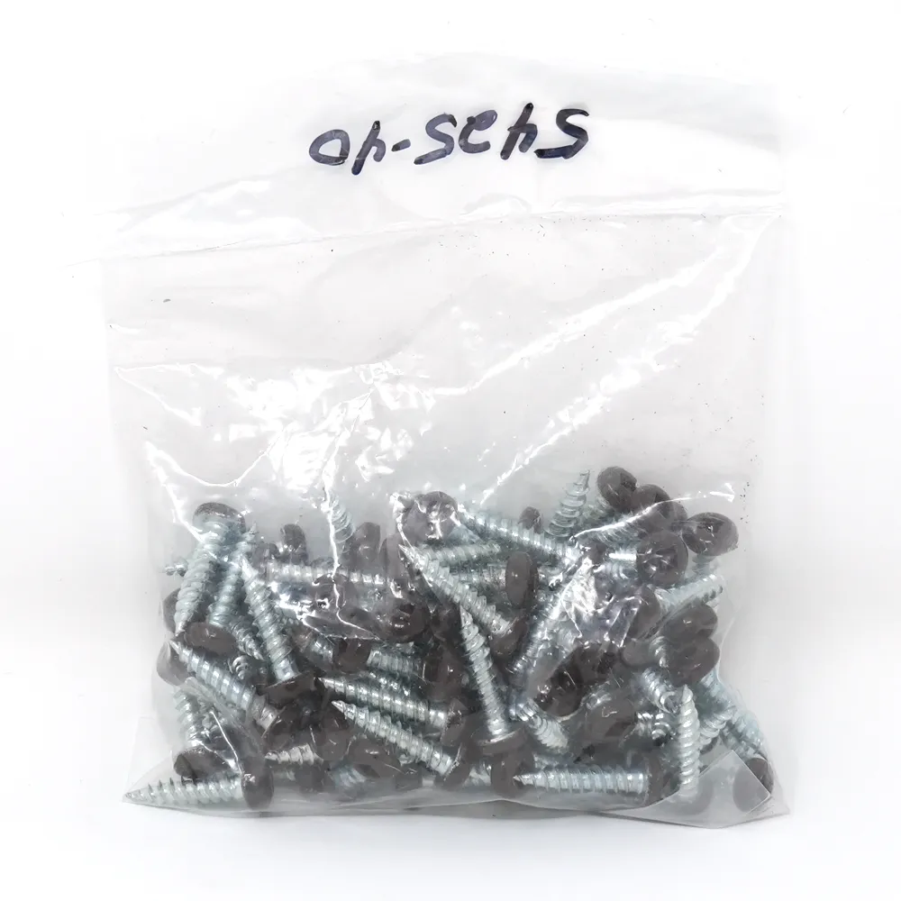 #6 x 5/8 Pan Socket Soffit Screw Type S, Painted Brown (100/Bag)