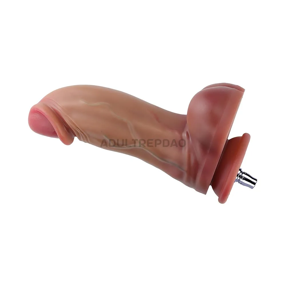 7.87-inch Dual Density Silicone Realistic Veins Thick Dildo Attachment for Lustti Sex Machines