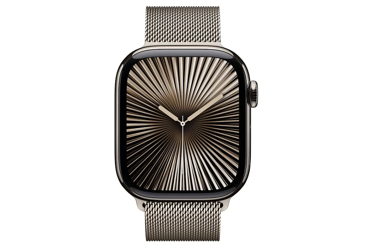 Apple Watch Series 10 GPS   Cellular | 42mm | Natural Titanium Case with Natural Milanese Loop