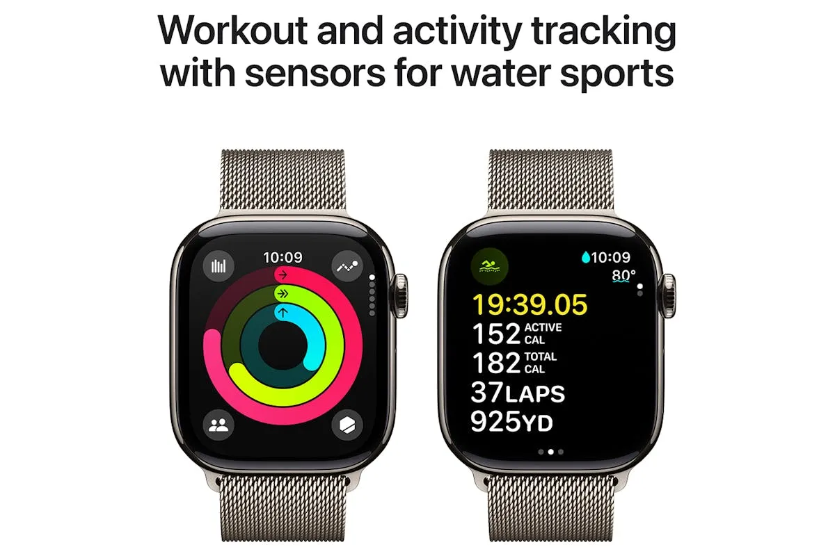 Apple Watch Series 10 GPS   Cellular | 42mm | Natural Titanium Case with Natural Milanese Loop