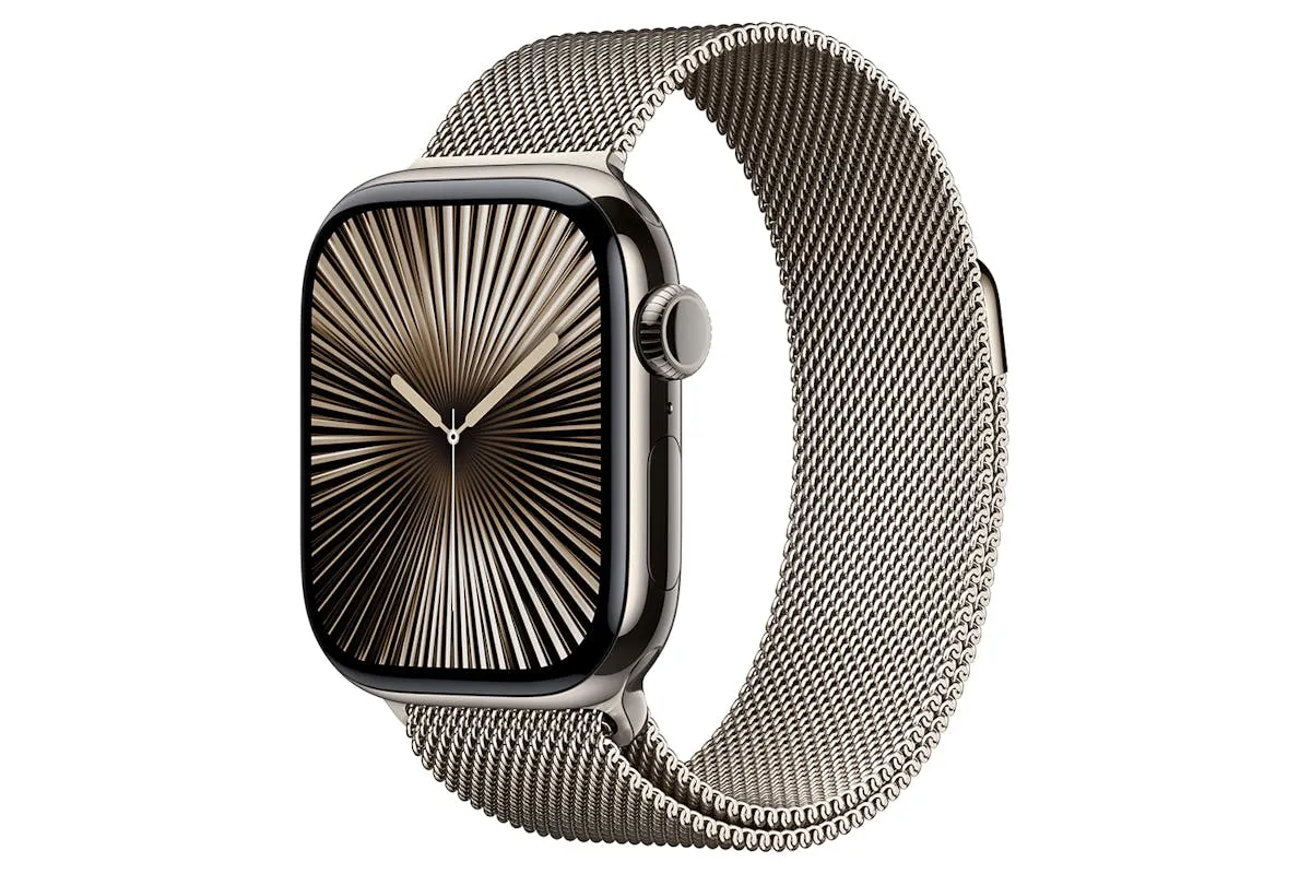 Apple Watch Series 10 GPS   Cellular | 42mm | Natural Titanium Case with Natural Milanese Loop