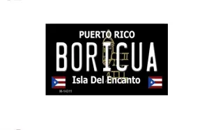 Black BORICUA Metal Refrigerator Magnet