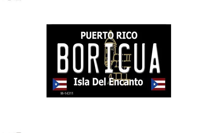 Black BORICUA Metal Refrigerator Magnet