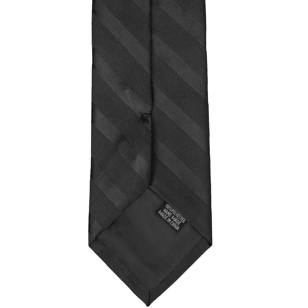 Black Elite Extra Long Striped Necktie