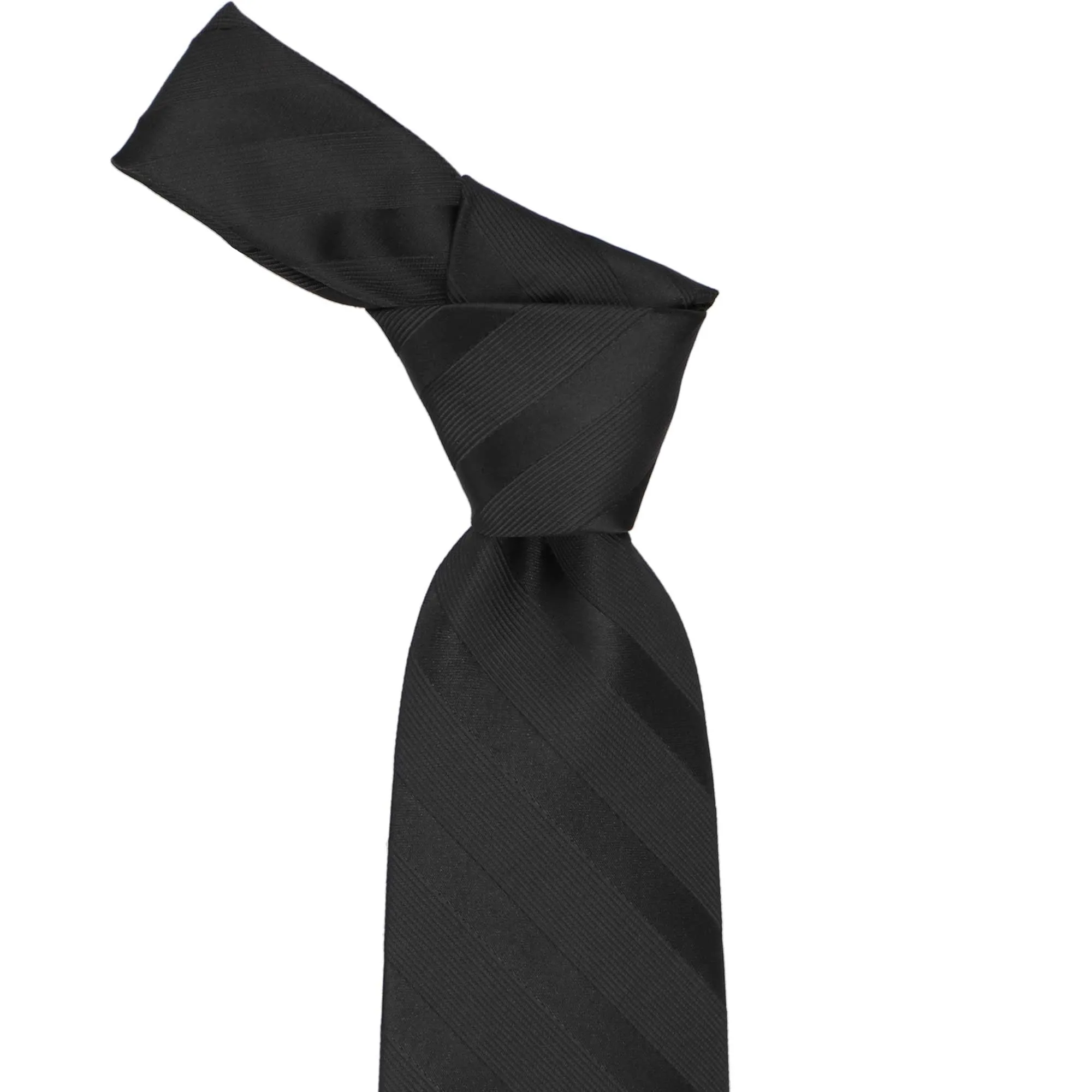 Black Elite Extra Long Striped Necktie