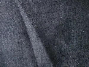 Black Plain Cambric Cotton Slub Fabric
