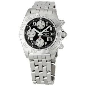 Breitling Chrono Galactic Black Dial Steel Pilot Men's Watch A13358L2-B786SS A13358L2/B7