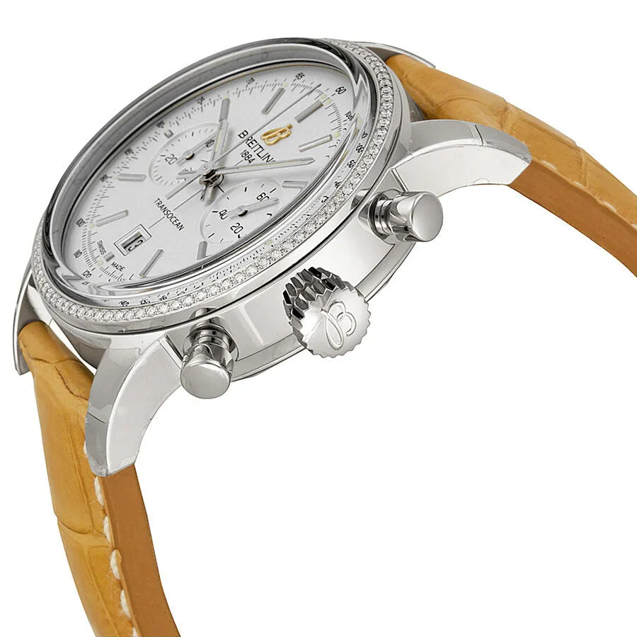 Breitling Transocean Automatic Silver Dial Camel Leather Unisex Watch A4131053-G757CMCT