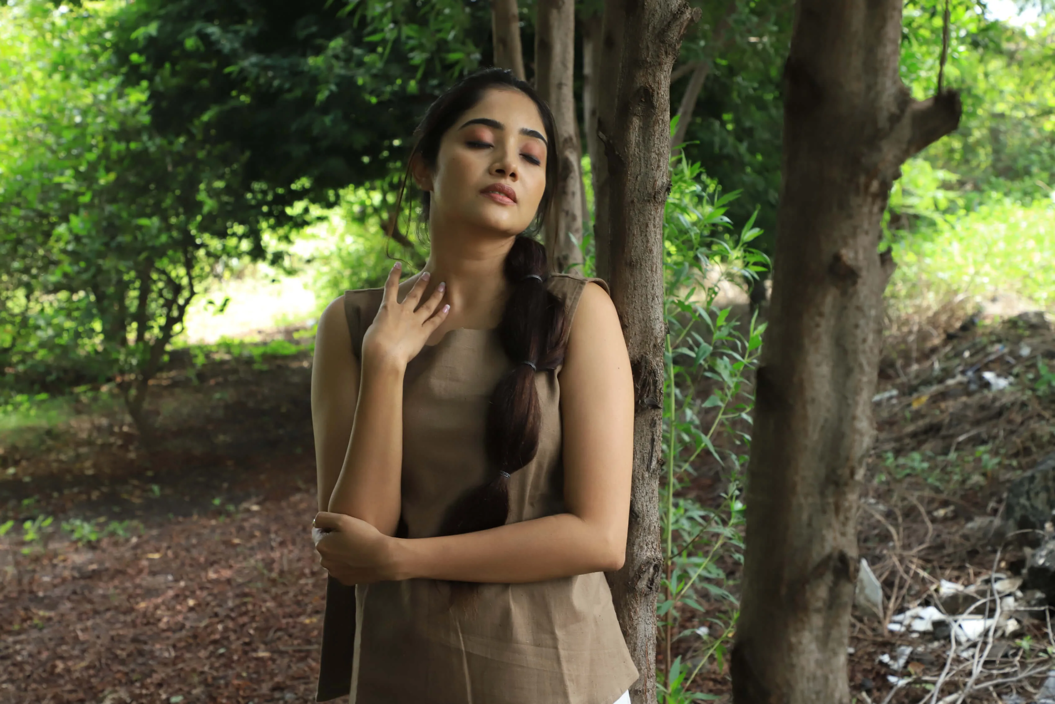 Brown Kala Cotton Tunic Top for Women