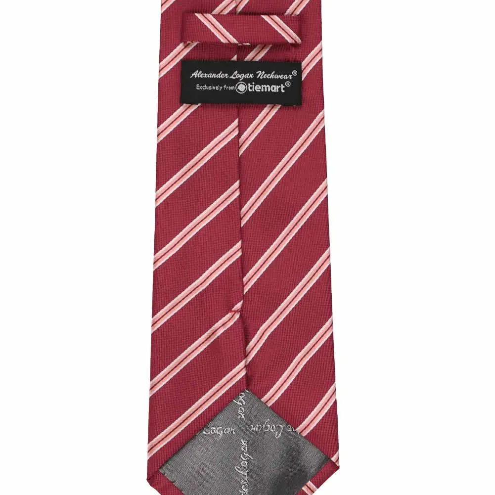 Burgundy Melvin Striped Necktie