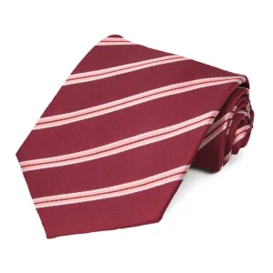 Burgundy Melvin Striped Necktie