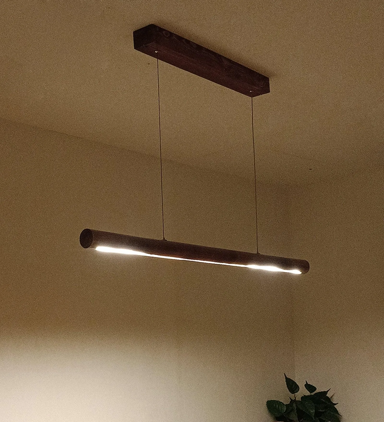Cannula Brown Wooden Led Hanging Lamp | Pendant Light for Home Decor