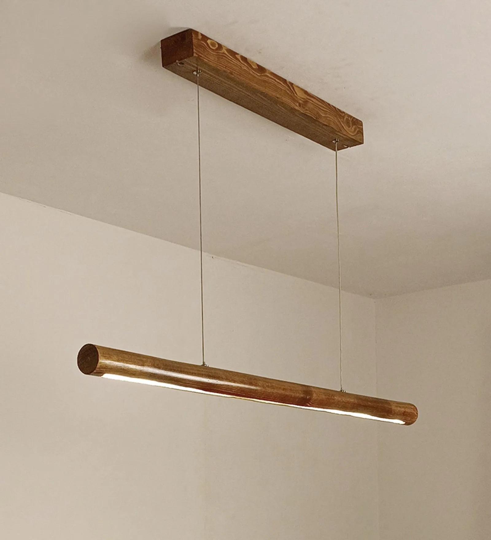 Cannula Brown Wooden Led Hanging Lamp | Pendant Light for Home Decor