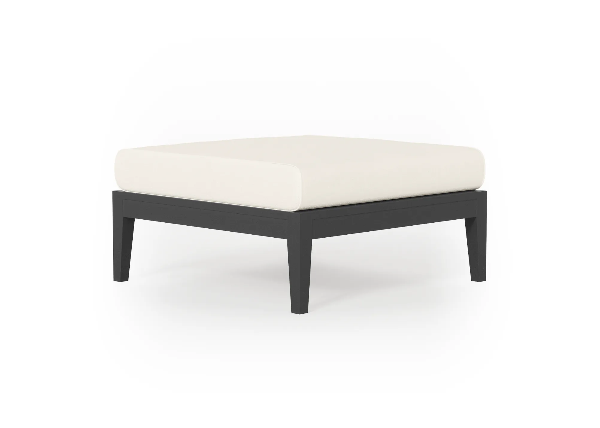 Charcoal Aluminum Outdoor Ottoman