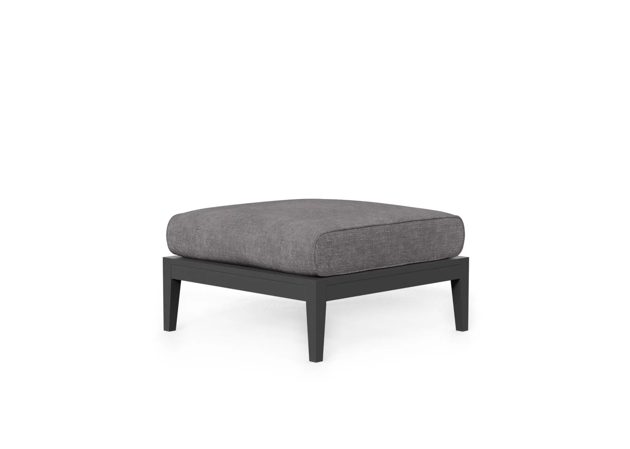 Charcoal Aluminum Outdoor Ottoman