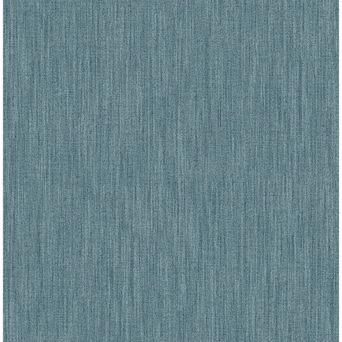 Chenille Faux Linen Wallpaper in Blue from the Bluebell Collection