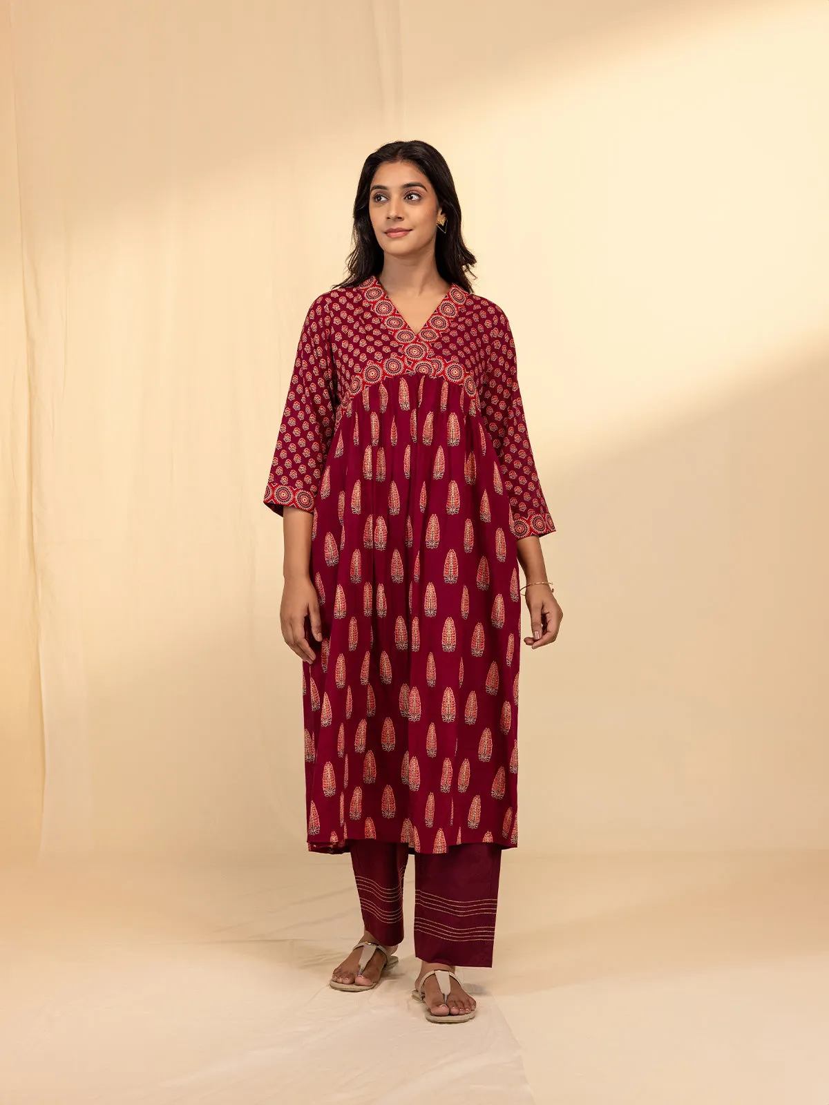 Cherry Berry Voile Kurta