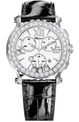 Chopard Happy Sport White Dial Chronograph Diamond Ladies Watch 288506-2001 28/8506-2001