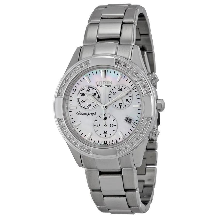 Citizen Regent Eco-Drive Chronograph Diamond Mother of Pearl Dial Ladies Watch FB1220-53D