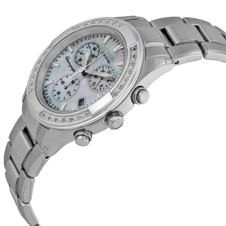 Citizen Regent Eco-Drive Chronograph Diamond Mother of Pearl Dial Ladies Watch FB1220-53D