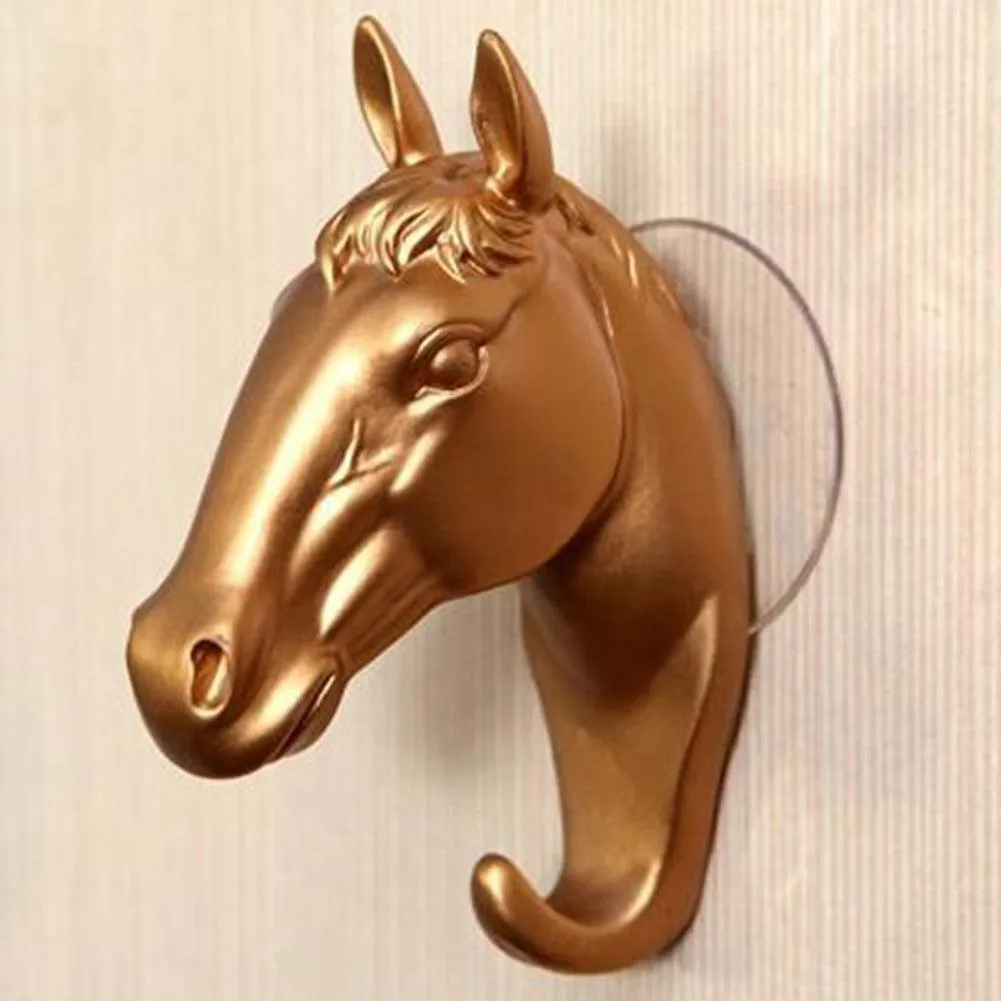 Contemporary Horse Head Wall Hook with Easy Suction Cup Mount - Stylish and Functional