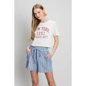 Cotton Bleu by Nu Label Yarn Dye Striped Shorts