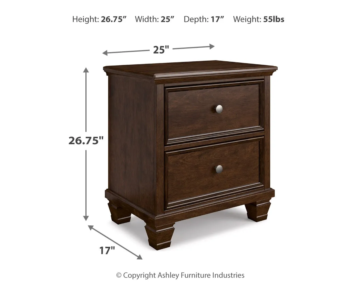Danabrin Queen Panel Bed with Mirrored Dresser and 2 Nightstands in Brown