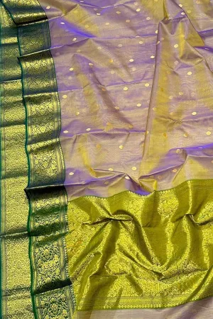 Elegant Purple Chanderi Silk Saree - Handloom Beauty
