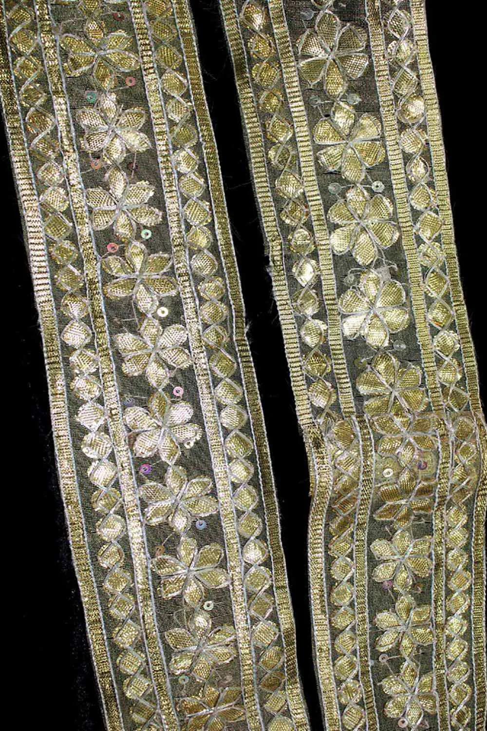 Exquisite Golden Floral Gota Lace: A Touch of Elegance