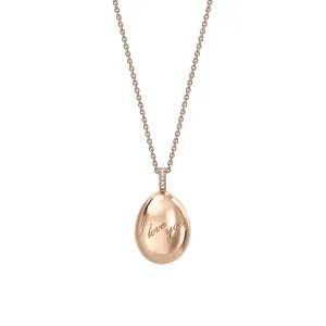 Fabergé Essence Rose Gold I Love You Egg Pendant