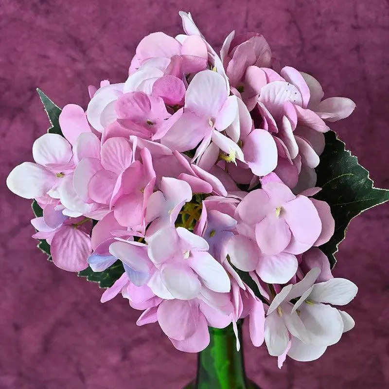 Faux Everlasting Hydrangea Flower Stick - Purple