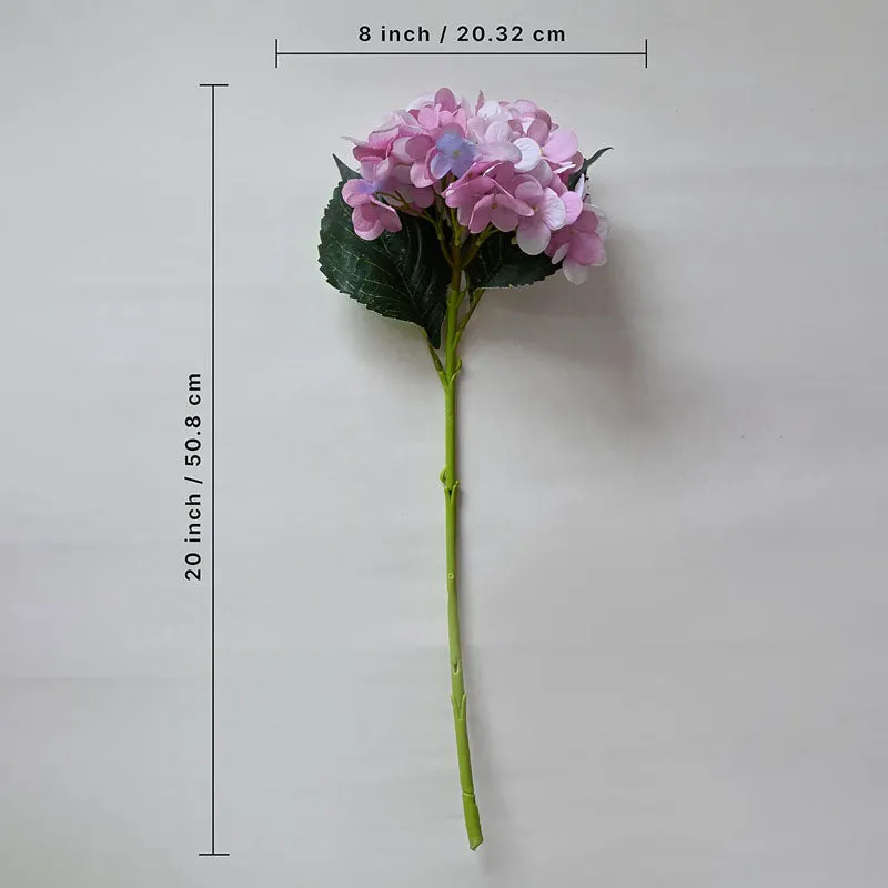 Faux Everlasting Hydrangea Flower Stick - Purple
