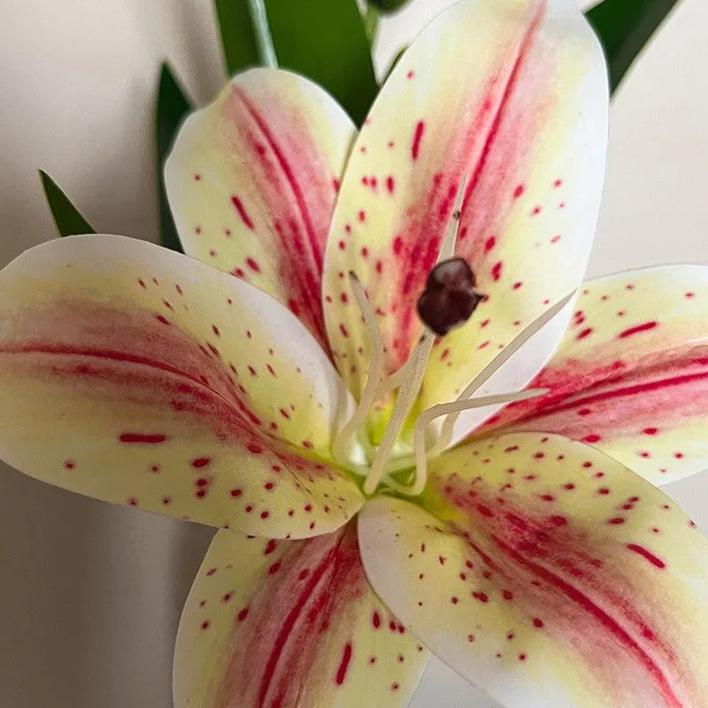 Faux Everlasting Lily Flower Stick - Beige