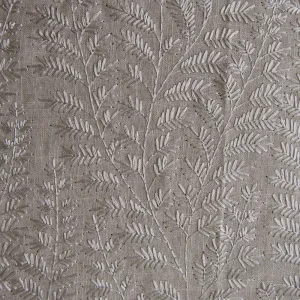 Fernbank Embroidered Woven Fabric Remnant Putty