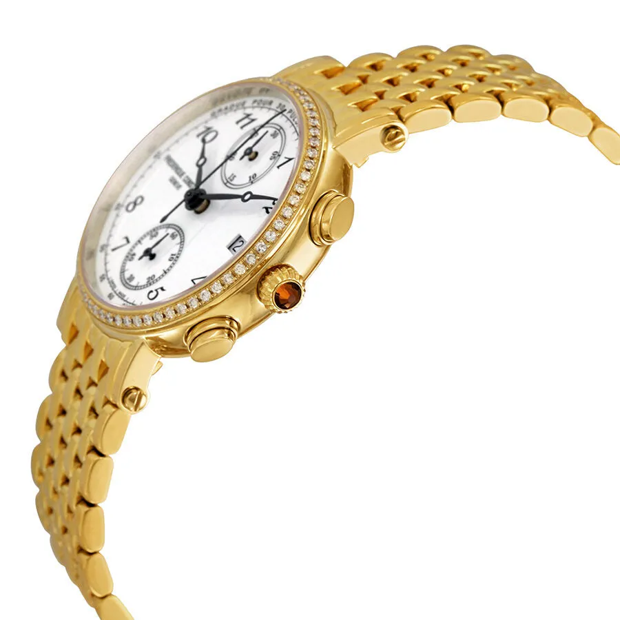 Frederique Constant Classics Chronograph White Dial Diamond Ladies Watch FC-291A2RD5B