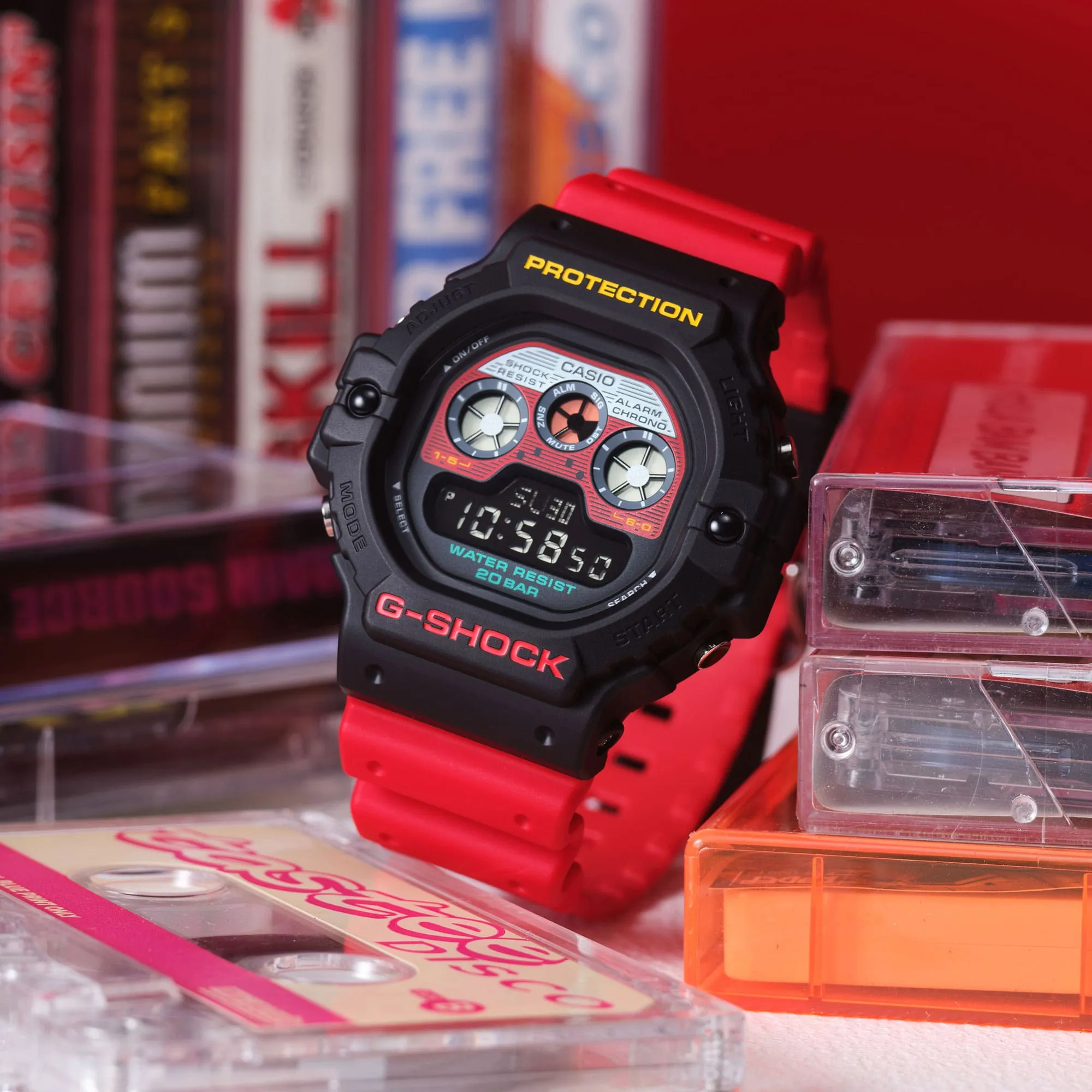 G-Shock Digital 5900 Series Red Resin Band Watch DW5900MT-1A4