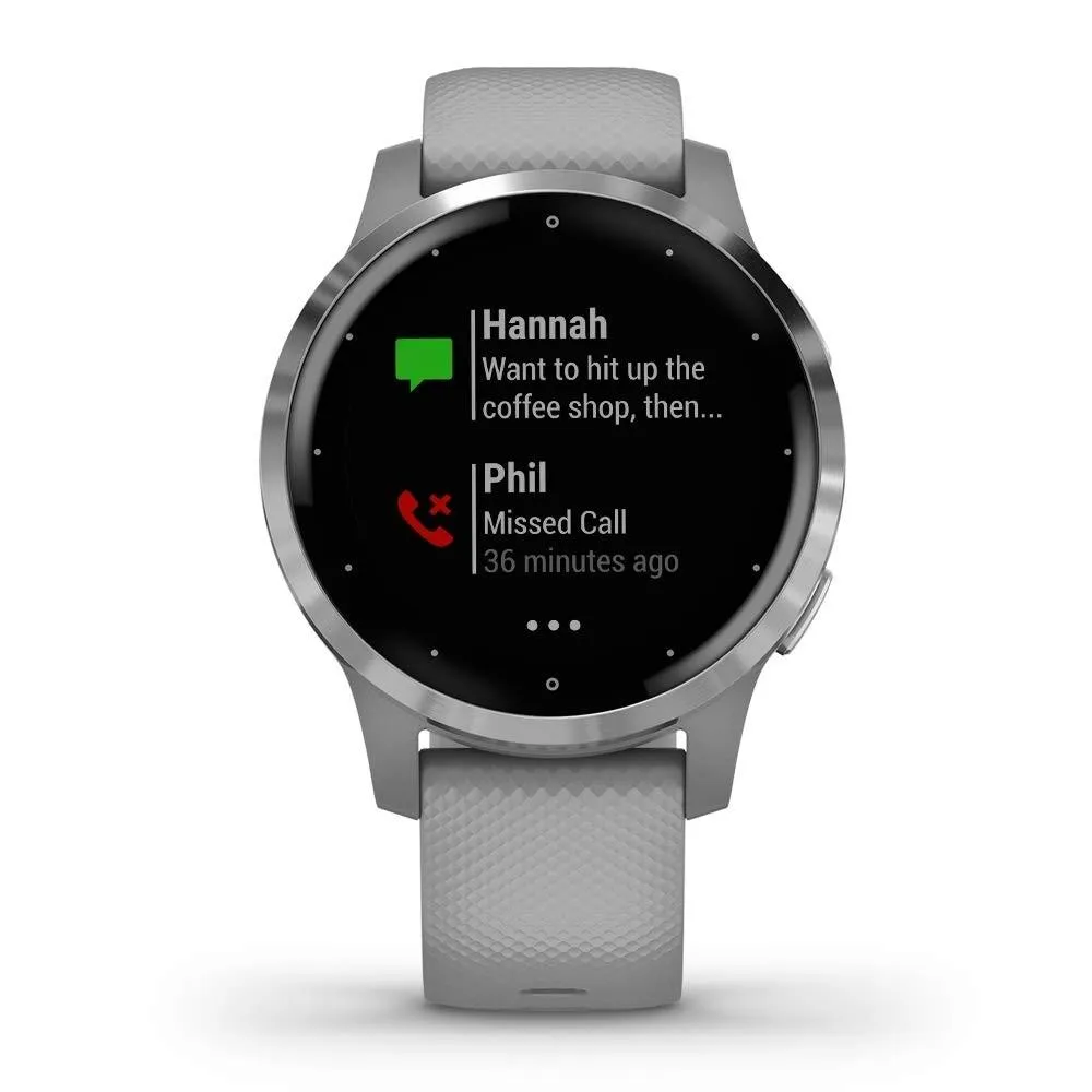 Garmin vivoactive 4 Gray Silicone Band Black Digital Dial Smartwatch - 010-02174-01