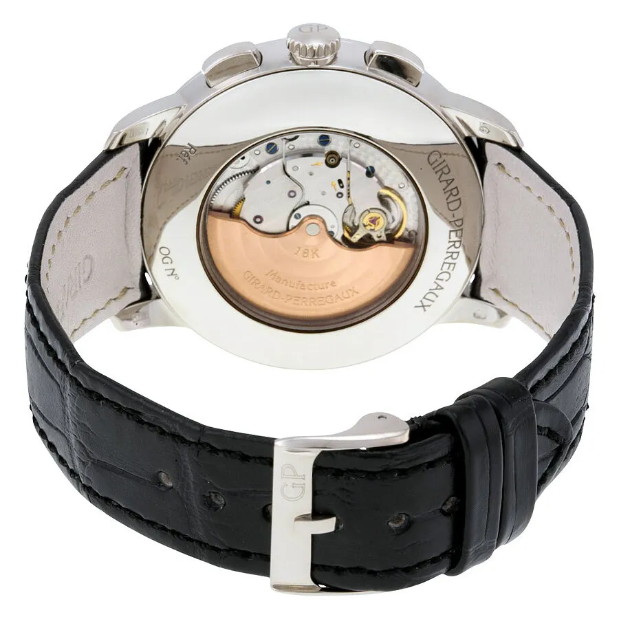 Girard Perregaux 1966 Silver Dial White Gold Black Leather Men's Watch 49539-53-151-BK6A