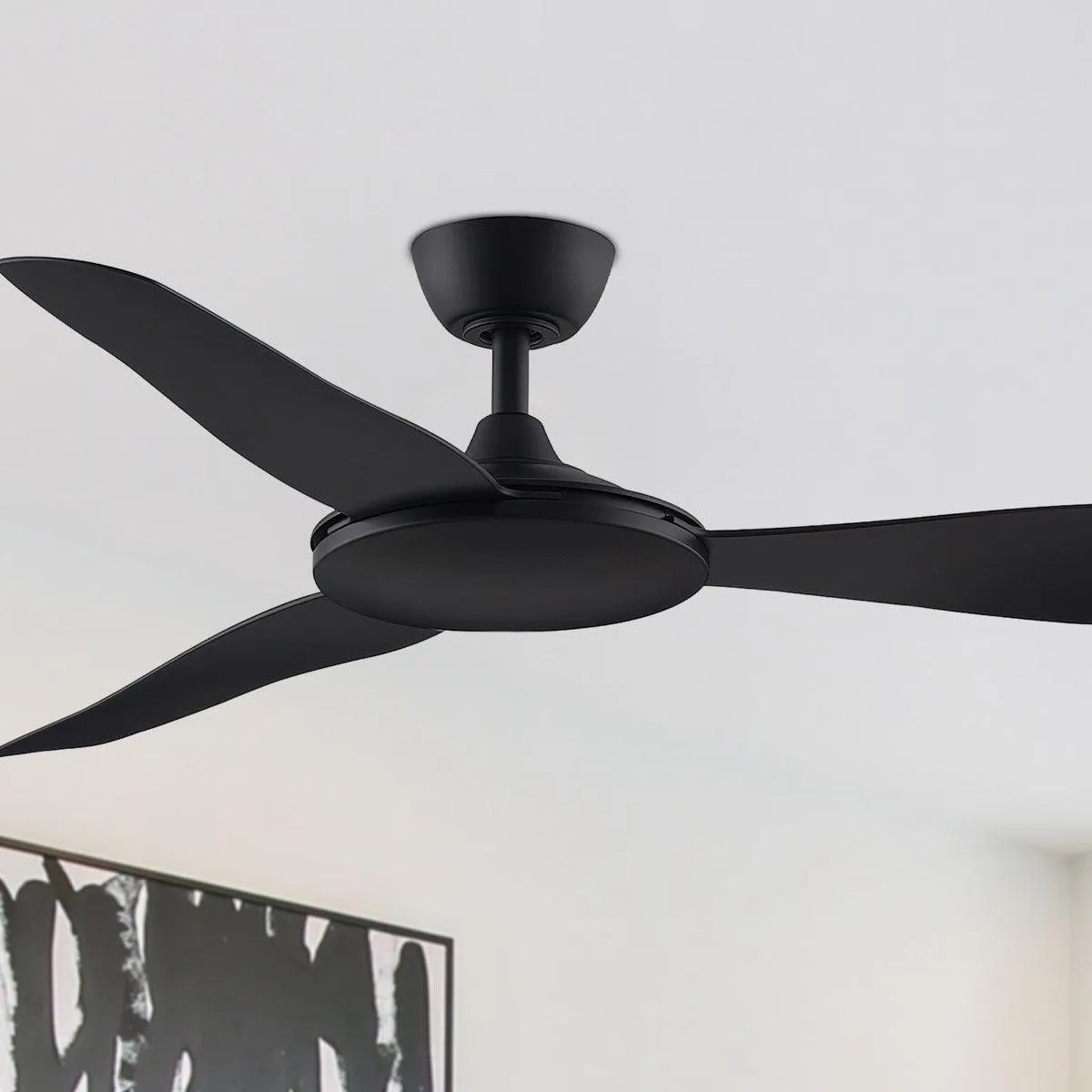 GlideAire 52 Inch Black Modern Smart Ceiling Fan with Remote