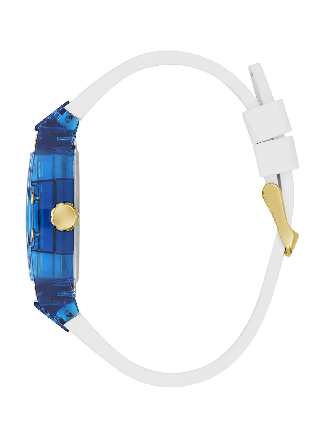 Gold Phoenix Blue Rectangle Silicone Watch