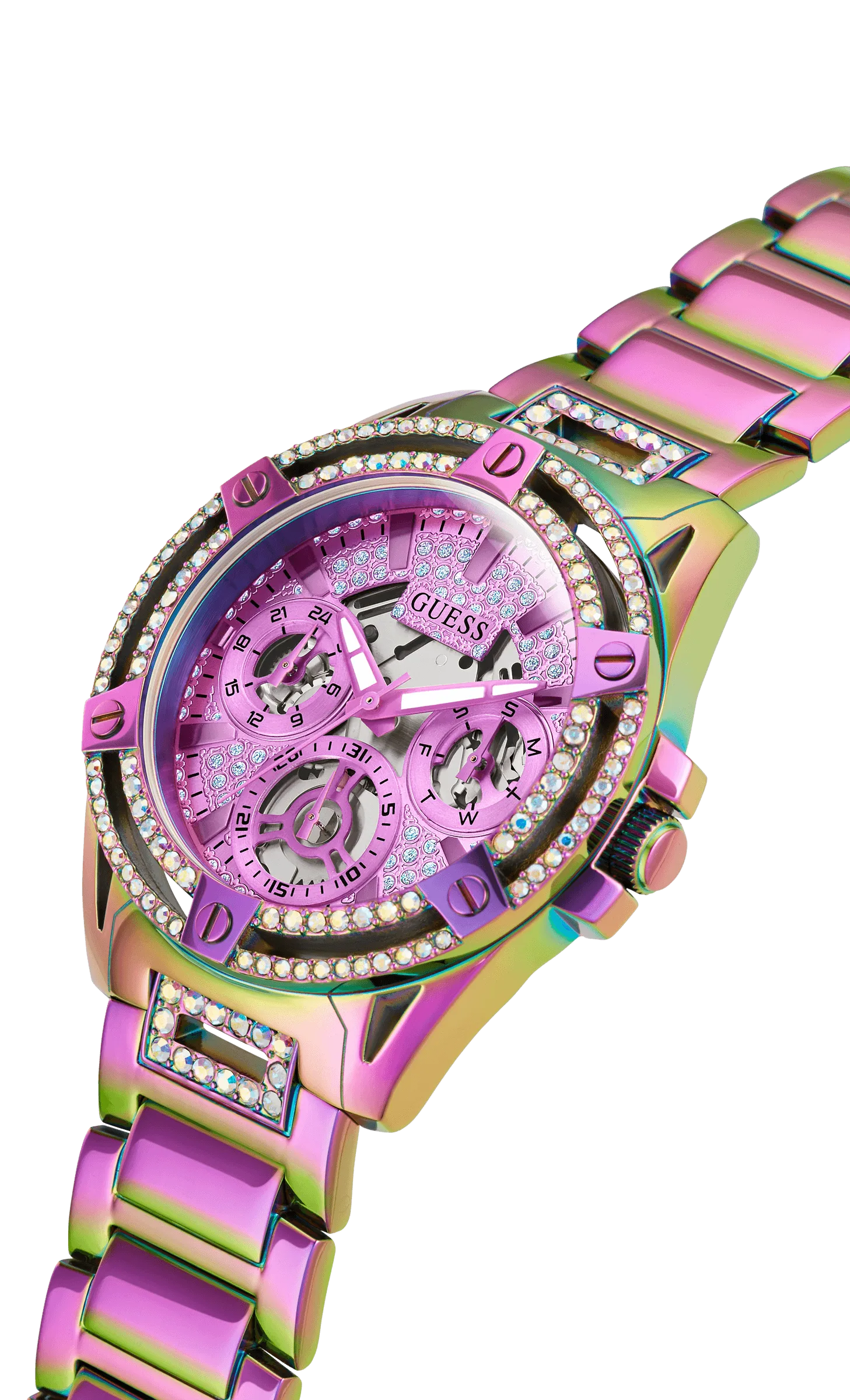 Guess Women's 40mm Purple PVD Quartz Watch GW0464L4