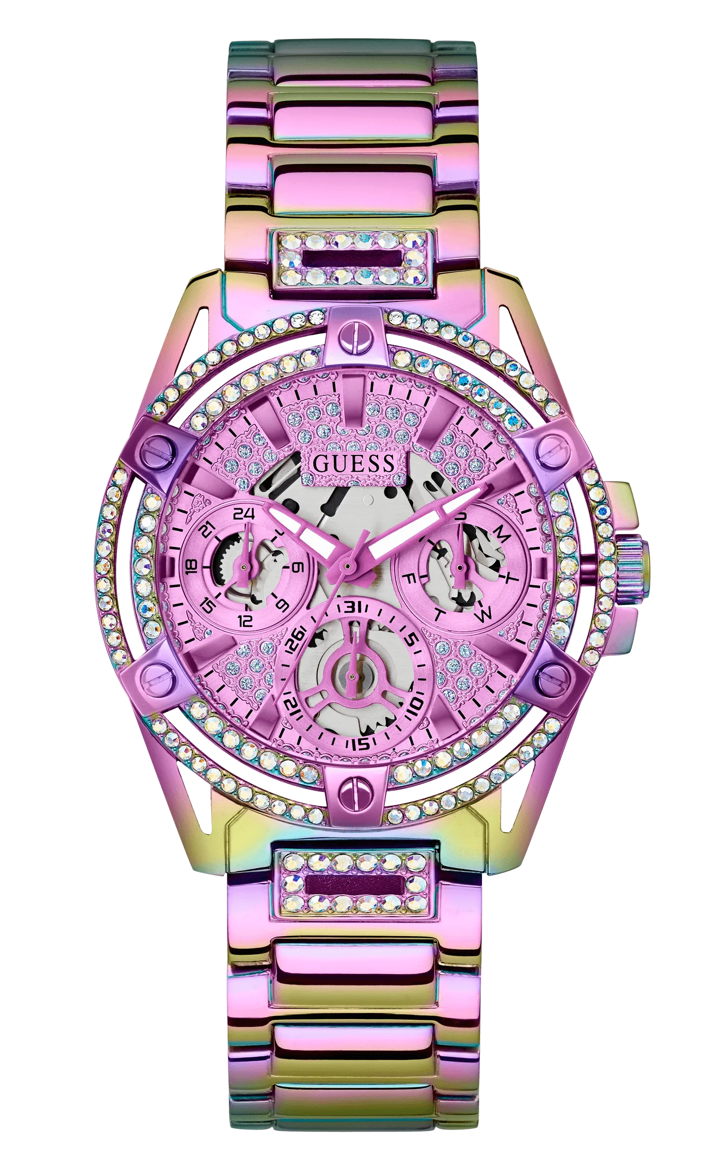 Guess Women's 40mm Purple PVD Quartz Watch GW0464L4