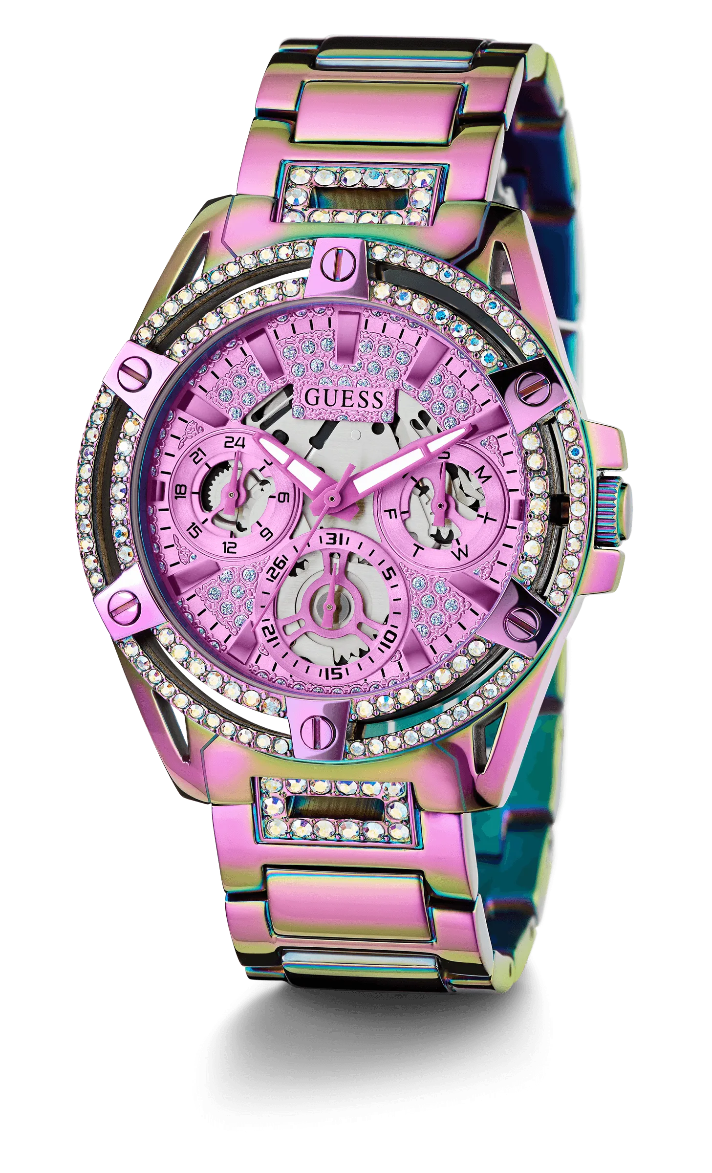 Guess Women's 40mm Purple PVD Quartz Watch GW0464L4