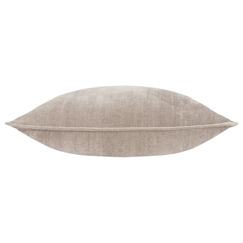 Heavy Chenille Piped Cushion Greige