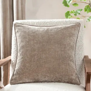 Heavy Chenille Piped Cushion Greige