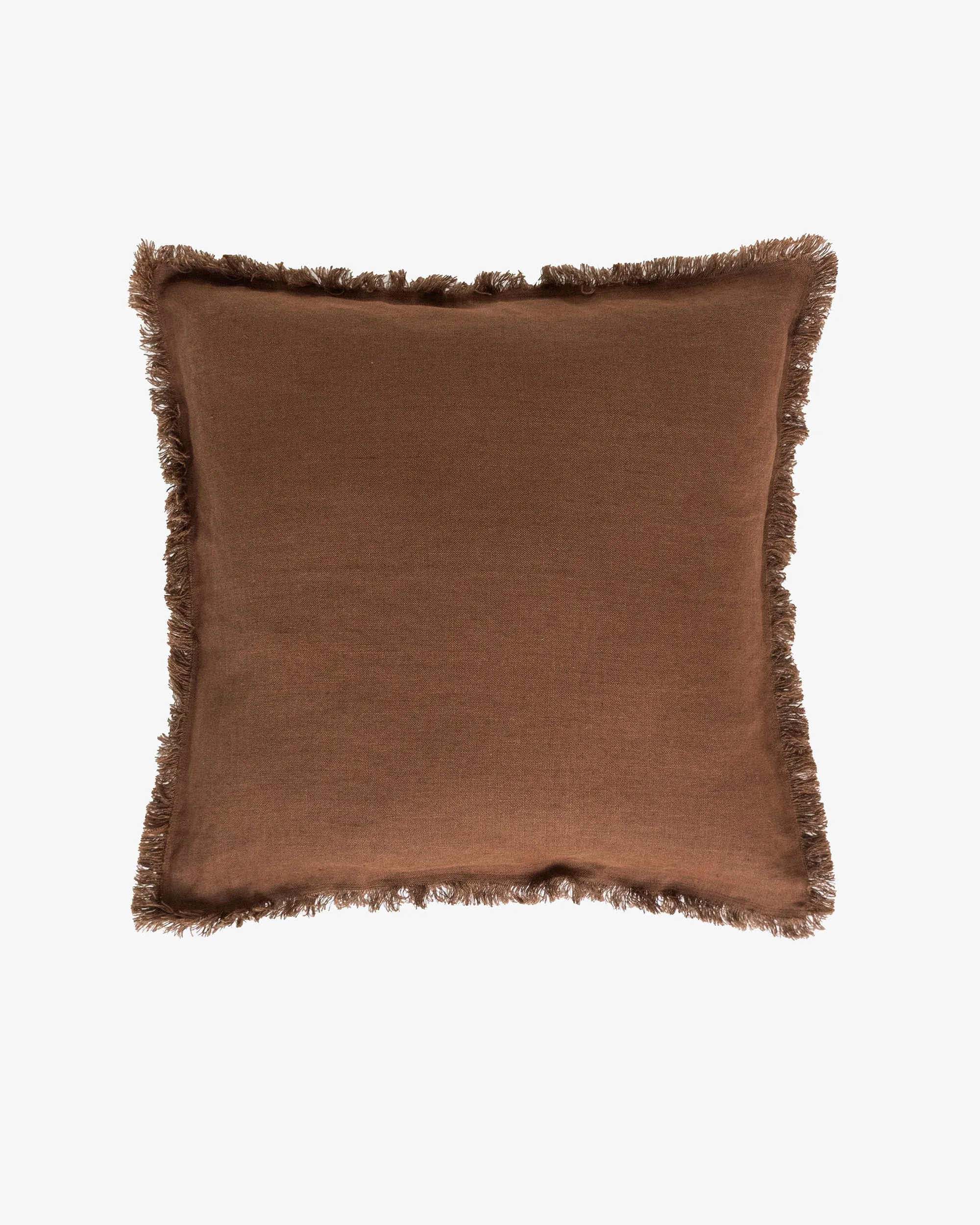 Heavyweight linen deco pillow in Chocolate brown