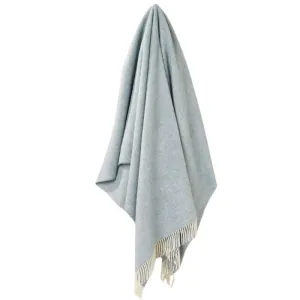 Herringbone Wool Throw 185x140cm in duckegg